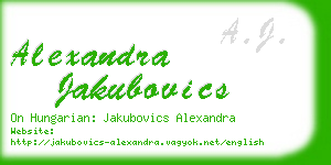 alexandra jakubovics business card